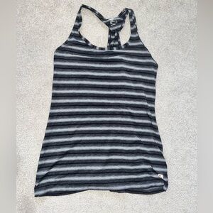 Grey Striped Workout Top